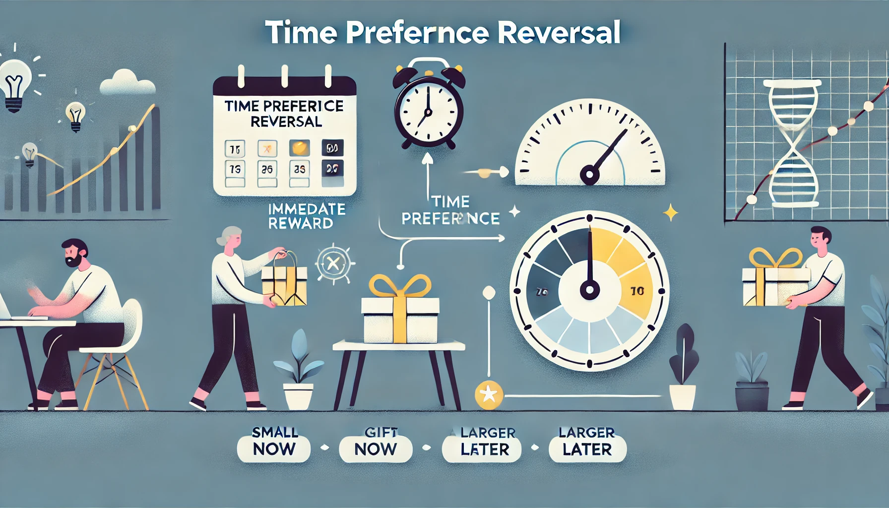 時間的な選好の逆転（双曲割引）：未来の利益よりも現在の利益を重視する現象